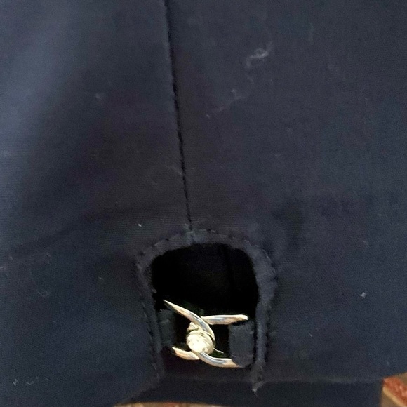 Ruby Rd navy pants with rhinestone’s ankle silver hardware Size 14P stretch - Picture 4 of 8